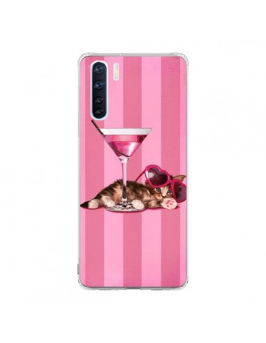 Coque Oppo Reno3 / A91 Chaton Chat Kitten Cocktail Lunettes Coeur - Maryline Cazenave