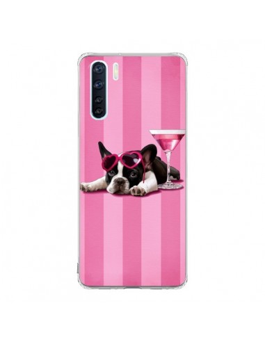 Coque Oppo Reno3 / A91 Chien Dog Cocktail Lunettes Coeur Rose - Maryline Cazenave