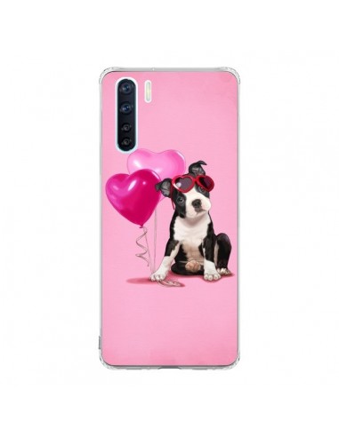 Coque Oppo Reno3 / A91 Chien Dog Ballon Lunettes Coeur Rose - Maryline Cazenave