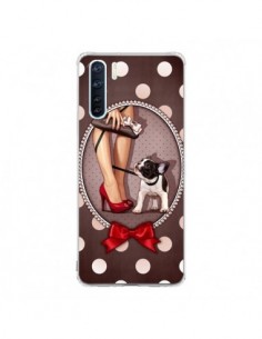 Coque Oppo Reno3 / A91 Lady Jambes Chien Dog Pois Noeud...