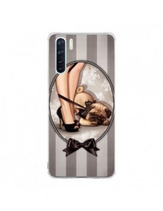 Coque Oppo Reno3 / A91 Lady Noir Noeud Papillon Chien Dog...