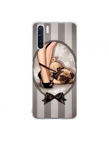 Coque Oppo Reno3 / A91 Lady Noir Noeud Papillon Chien Dog Luxe - Maryline Cazenave