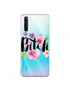Coque Oppo Reno3 / A91 Bitch Flower Fleur Transparente -...