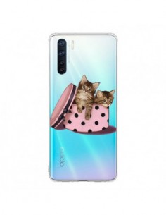 Coque Oppo Reno3 / A91 Chaton Chat Kitten Boite Pois...
