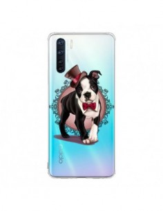 Coque Oppo Reno3 / A91 Chien Bulldog Dog Gentleman Noeud...