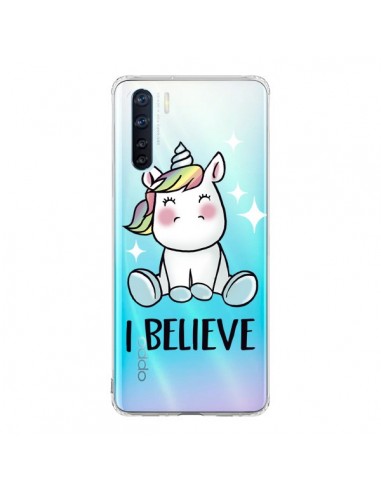 Coque Oppo Reno3 / A91 Licorne I Believe Transparente - Maryline Cazenave