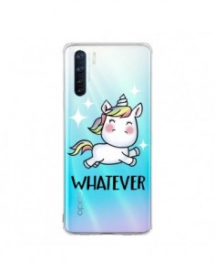 Coque Oppo Reno3 / A91 Licorne Whatever Transparente -...