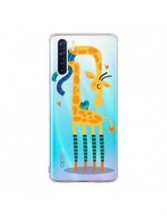 Coque Oppo Reno3 / A91 L'oiseau et la Girafe Amour Love...