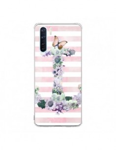 Coque Oppo Reno3 / A91 Ancre Rose Fleurs Navire - Monica...