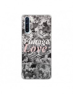 Coque Oppo Reno3 / A91 Vintage Love Noir Flower - Monica...