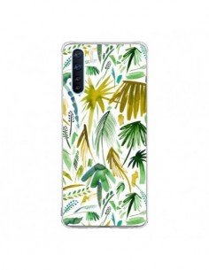 Coque Oppo Reno3 / A91 Brushstrokes Tropical Palms Green...