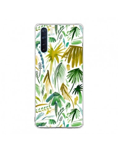 Coque Oppo Reno3 / A91 Brushstrokes Tropical Palms Green - Ninola Design