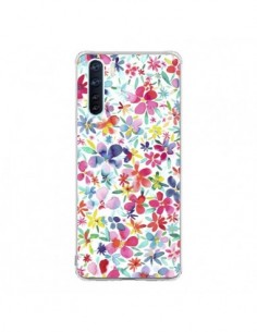 Coque Oppo Reno3 / A91 Colorful Flowers Petals Blue -...