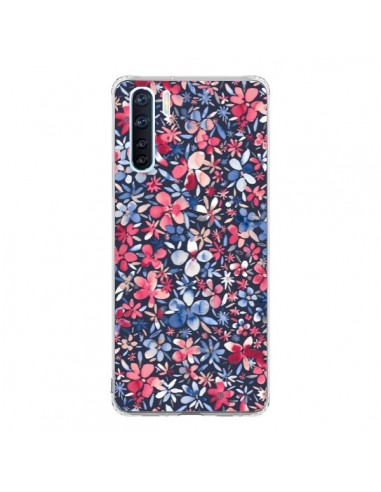 Coque Oppo Reno3 / A91 Colorful Little Flowers Navy - Ninola Design