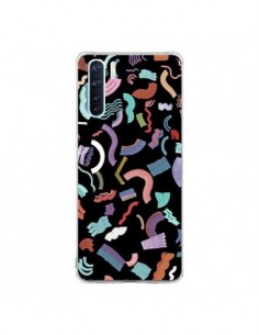 Coque Oppo Reno3 / A91 Curly and Zigzag Stripes Black -...