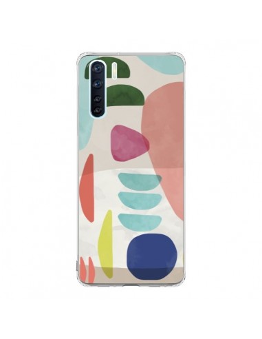 Coque Oppo Reno3 / A91 Moody Geometry Multi White - Ninola Design