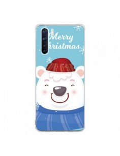 Coque Oppo Reno3 / A91 Ours Blanc de Noël Merry Christmas...