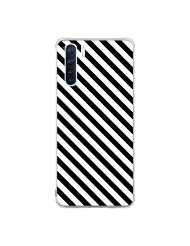 Coque Oppo Reno3 / A91 Bonbon Candy Noire et Blanche Rayée - Nico