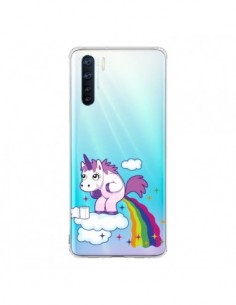 Coque Oppo Reno3 / A91 Licorne Caca Arc en Ciel...