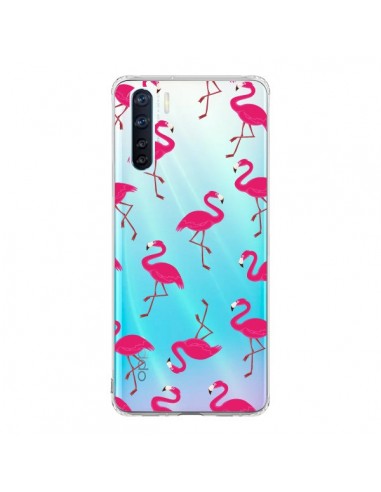 Coque Oppo Reno3 / A91 flamant Rose et Flamingo Transparente - Nico