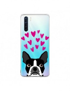 Coque Oppo Reno3 / A91 Boston Terrier Coeurs Chien...