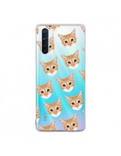 Coque Oppo Reno3 / A91 Chats Beige Transparente - Pet...