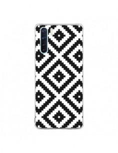 Coque Oppo Reno3 / A91 Diamond Chevron Black and White -...