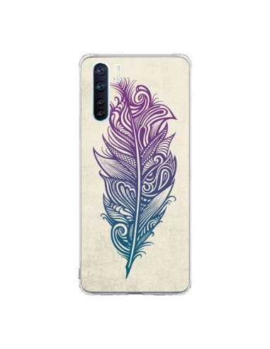 Coque Oppo Reno3 / A91 Feather Plume Arc En Ciel - Rachel Caldwell