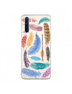 Coque Oppo Reno3 / A91 Feather Plumes Multicolores -...