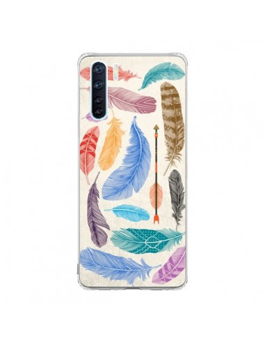 Coque Oppo Reno3 / A91 Feather Plumes Multicolores - Rachel Caldwell