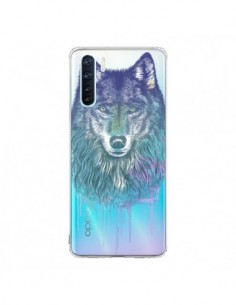 Coque Oppo Reno3 / A91 Loup Wolf Animal Transparente -...