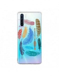 Coque Oppo Reno3 / A91 Plume Feather Couleur Transparente...