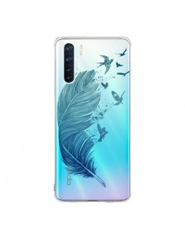 Coque Oppo Reno3 / A91 Plume Feather Fly Away Transparente - Rachel Caldwell