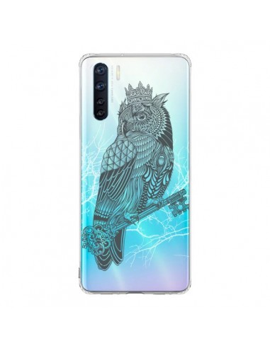 Coque Oppo Reno3 / A91 Owl King Chouette Hibou Roi Transparente - Rachel Caldwell