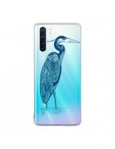 Coque Oppo Reno3 / A91 Heron Blue Oiseau Transparente -...