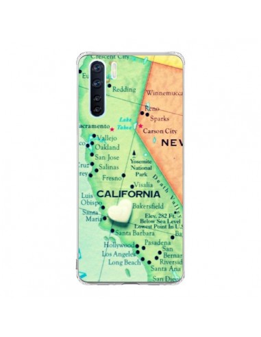 Coque Oppo Reno3 / A91 Carte Map Californie - R Delean