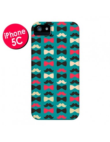 Coque Hipster Moustache Noeud Papillon pour iPhone 5C - Eleaxart