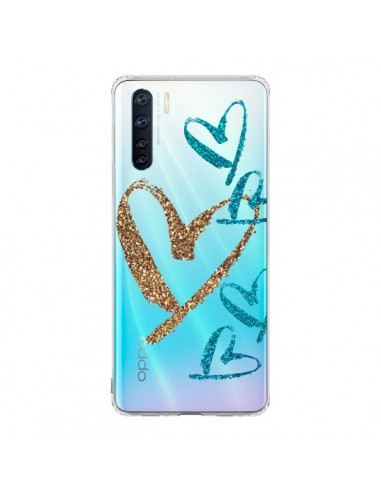 Coque Oppo Reno3 / A91 Coeurs Heart Love Amour Transparente - Sylvia Cook