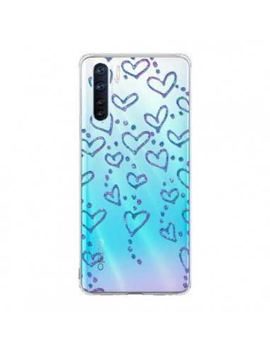 Coque Oppo Reno3 / A91 Floating hearts coeurs flottants Transparente - Sylvia Cook