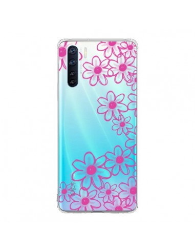 Coque Oppo Reno3 / A91 Pink Flowers Fleurs Roses Transparente - Sylvia Cook