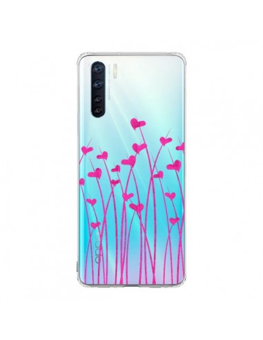 Coque Oppo Reno3 / A91 Love in Pink Amour Rose Fleur Transparente - Sylvia Cook