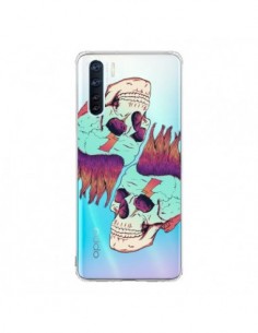 Coque Oppo Reno3 / A91 Tête de Mort Crane Punk Double...
