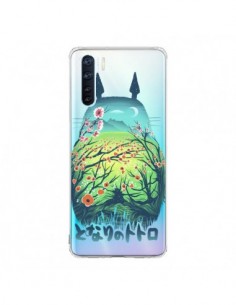 Coque Oppo Reno3 / A91 Totoro Manga Flower Transparente -...