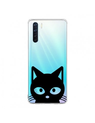 Coque Oppo Reno3 / A91 Tête Chat Noir Cat Transparente - Yohan B.