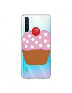 Coque Oppo Reno3 / A91 Cupcake Cerise Transparente -...