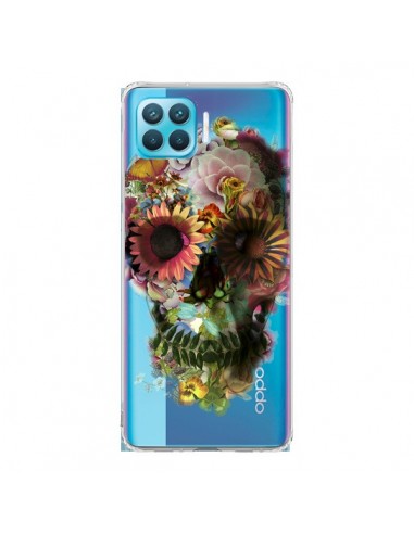 Coque Oppo Reno4 Lite Skull Flower Tête de Mort Transparente - Ali Gulec