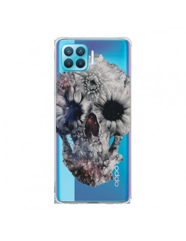 Coque Oppo Reno4 Lite Floral Skull Tête de Mort Transparente - Ali Gulec