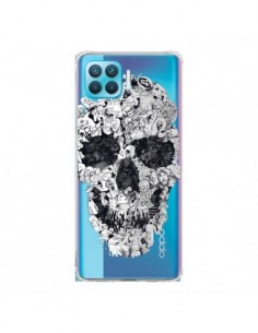 Coque Oppo Reno4 Lite Doodle Skull Dessin Tête de Mort...