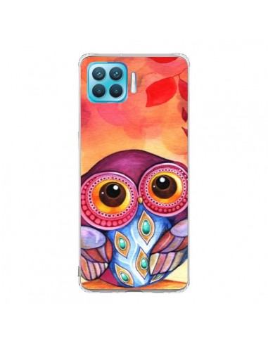 Coque Oppo Reno4 Lite Chouette Feuilles Automne - Annya Kai