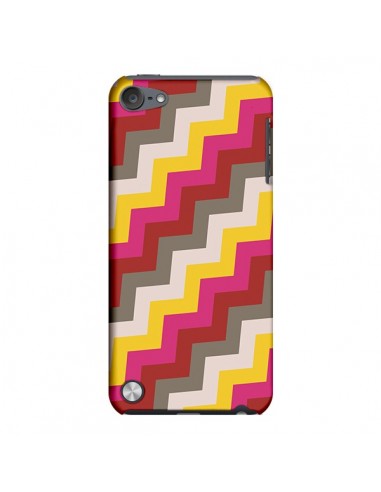 Coque Lignes Triangle Azteque Rose Rouge pour iPod Touch 5 - Eleaxart